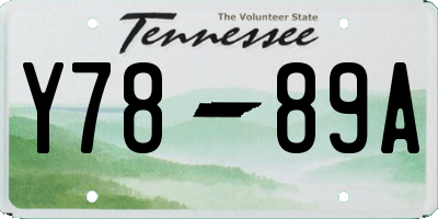 TN license plate Y7889A
