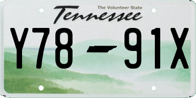 TN license plate Y7891X