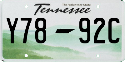 TN license plate Y7892C