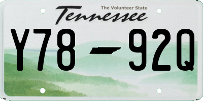 TN license plate Y7892Q