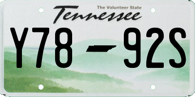 TN license plate Y7892S