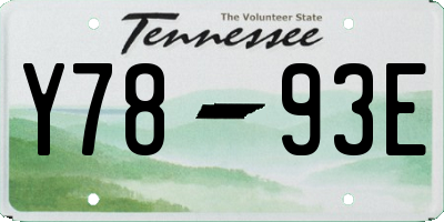 TN license plate Y7893E