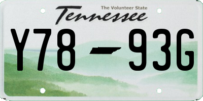 TN license plate Y7893G