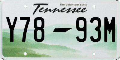 TN license plate Y7893M