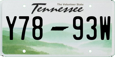 TN license plate Y7893W