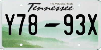 TN license plate Y7893X