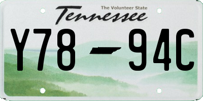 TN license plate Y7894C