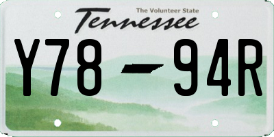 TN license plate Y7894R
