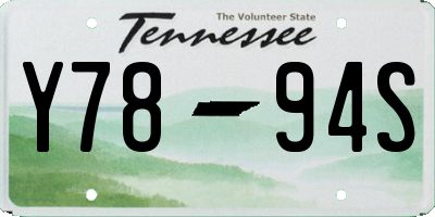 TN license plate Y7894S