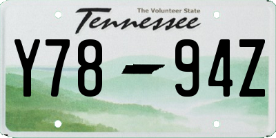 TN license plate Y7894Z