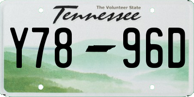 TN license plate Y7896D