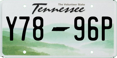 TN license plate Y7896P