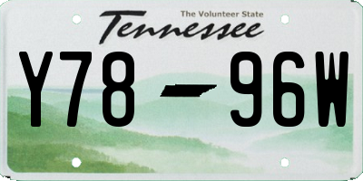 TN license plate Y7896W