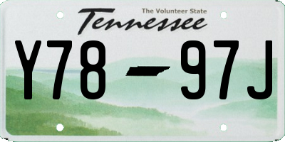 TN license plate Y7897J