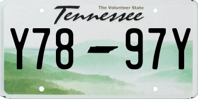 TN license plate Y7897Y