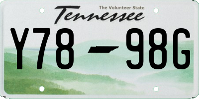 TN license plate Y7898G
