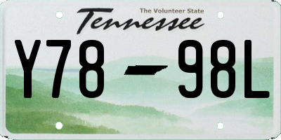 TN license plate Y7898L