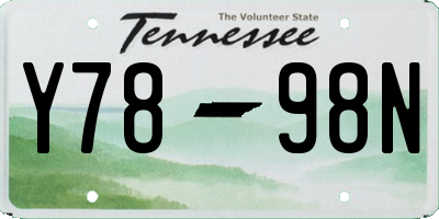TN license plate Y7898N