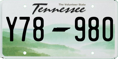 TN license plate Y7898O