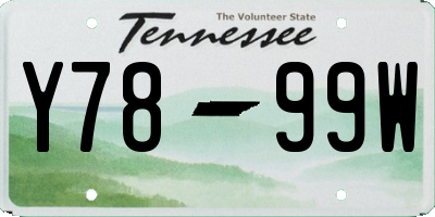 TN license plate Y7899W