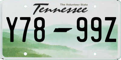 TN license plate Y7899Z