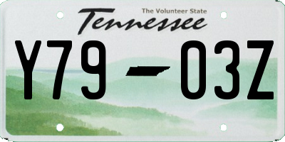 TN license plate Y7903Z