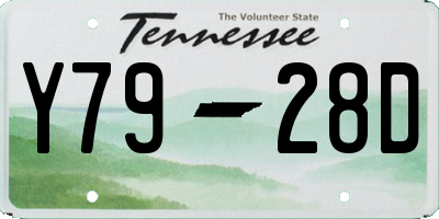 TN license plate Y7928D