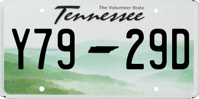 TN license plate Y7929D