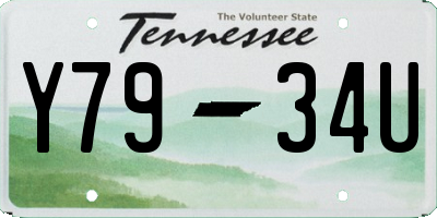 TN license plate Y7934U
