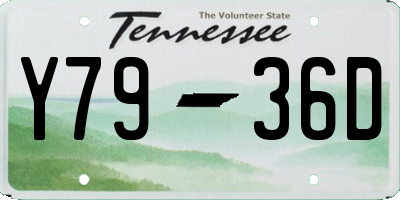 TN license plate Y7936D
