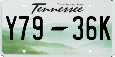 TN license plate Y7936K