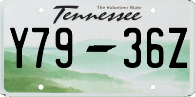 TN license plate Y7936Z