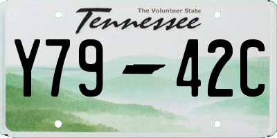 TN license plate Y7942C