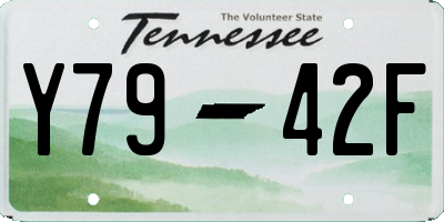 TN license plate Y7942F