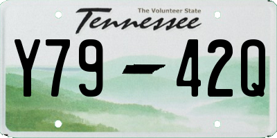 TN license plate Y7942Q