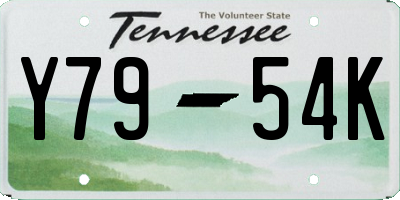 TN license plate Y7954K