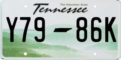 TN license plate Y7986K