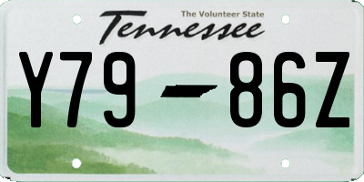 TN license plate Y7986Z