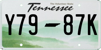 TN license plate Y7987K