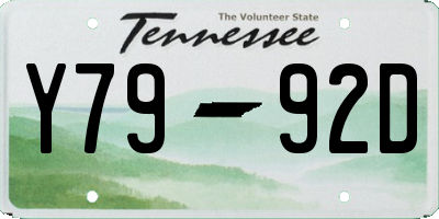 TN license plate Y7992D