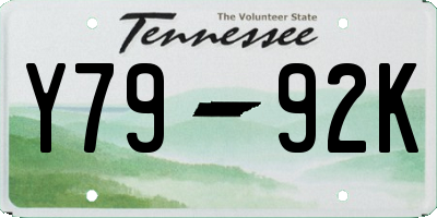 TN license plate Y7992K
