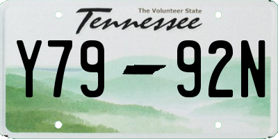 TN license plate Y7992N