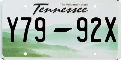 TN license plate Y7992X