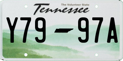 TN license plate Y7997A