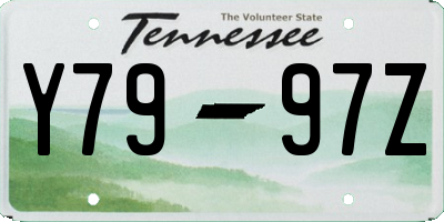 TN license plate Y7997Z