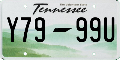 TN license plate Y7999U