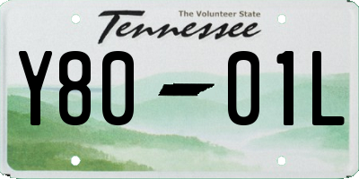 TN license plate Y8001L