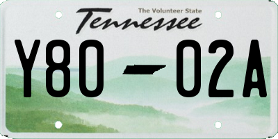 TN license plate Y8002A