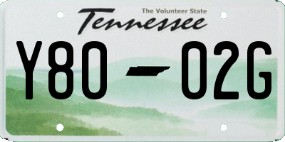 TN license plate Y8002G