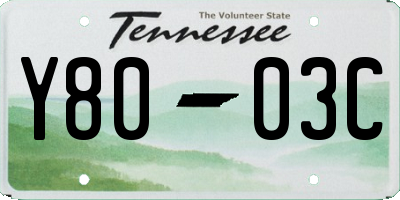 TN license plate Y8003C